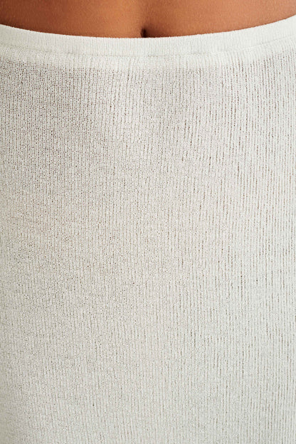 Jupe mi-longue en tricot Gigi - Ivoire