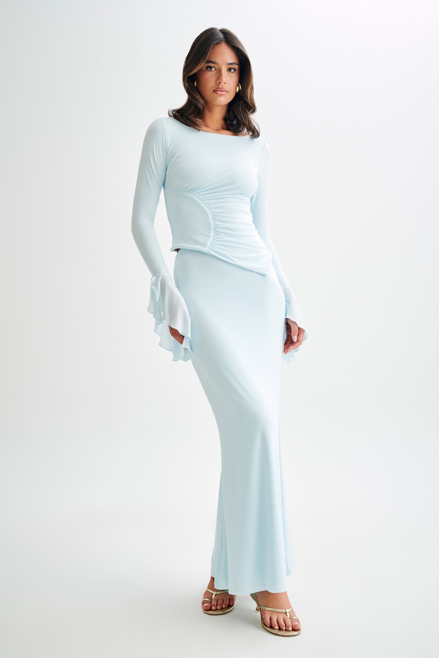 Top ample à manches cloche Stevie - Bleu ciel