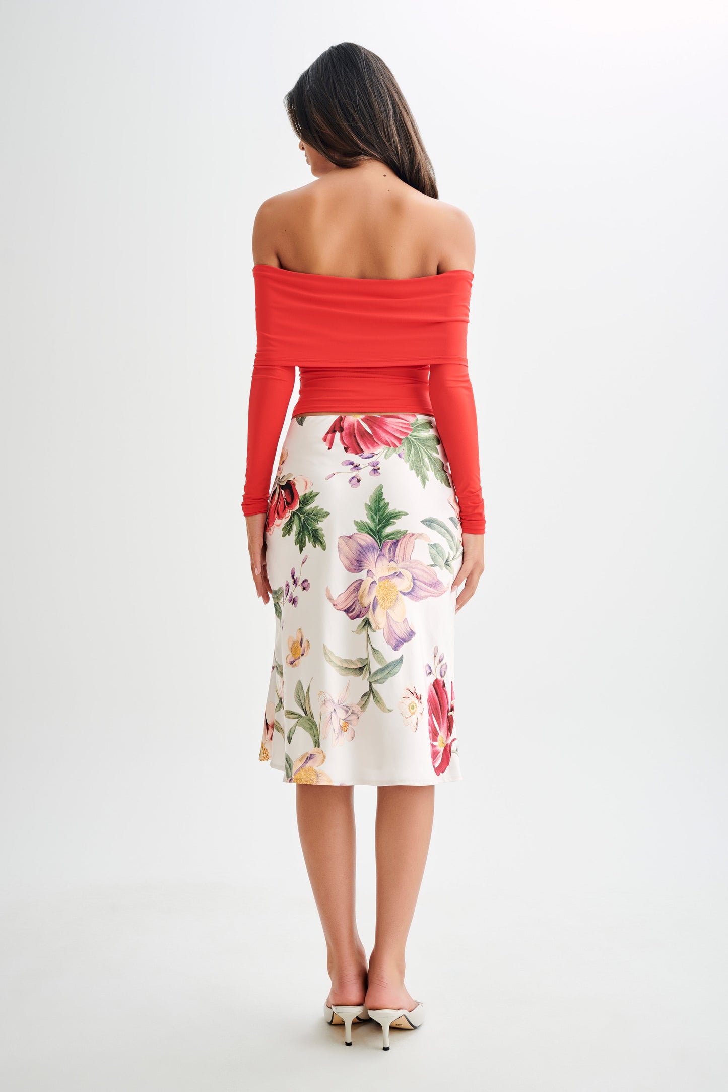 Prue Haut à manches longues à épaules dénudées et à volants - Grenade