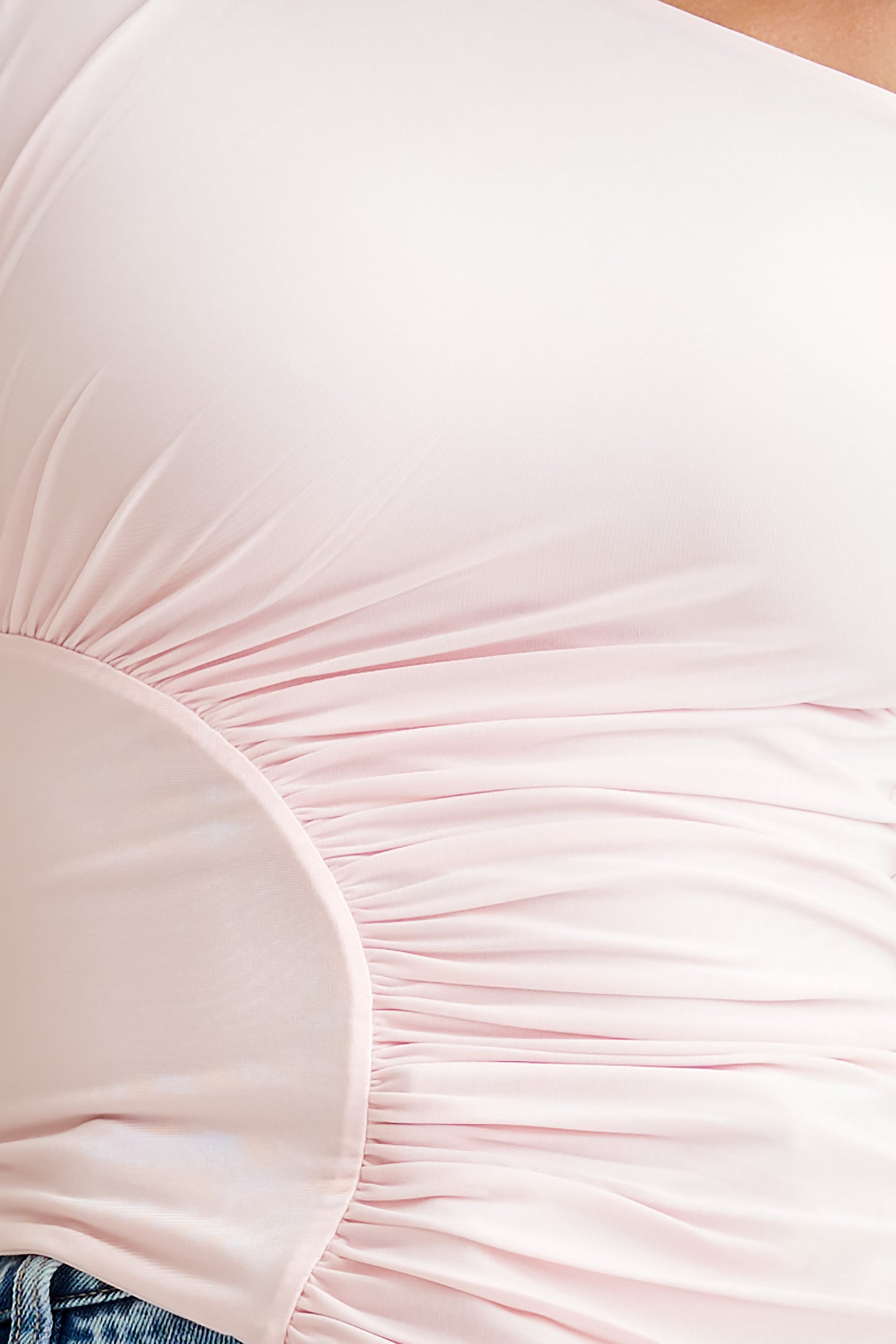 Top Irving à épaules dénudées et effet fluide - Rose poudré