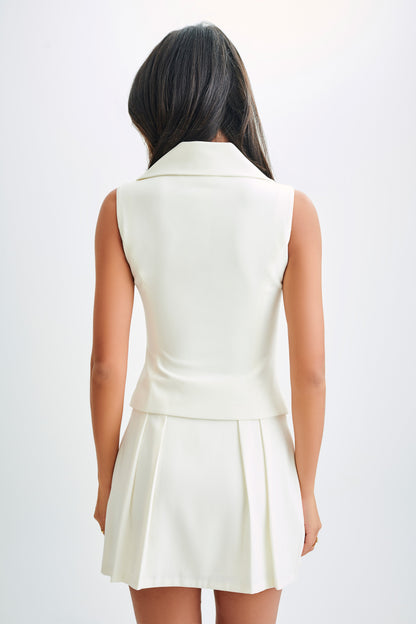 Jupe mini tailleur Berkley - Ivoire