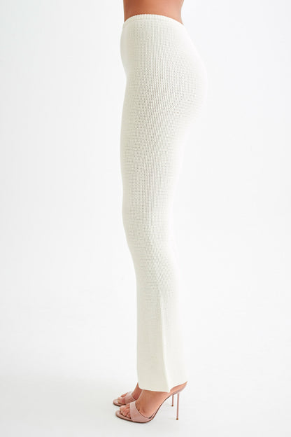 Pantalon en tricot droit Ridley - Ivoire