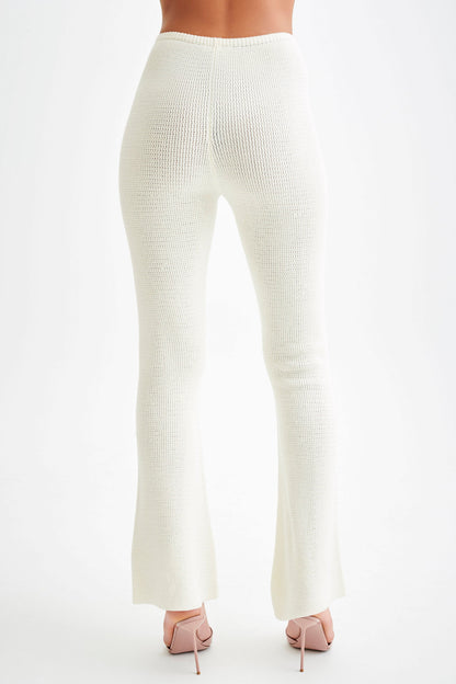Pantalon en tricot droit Ridley - Ivoire