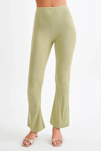 Pantalon en tricot droit Ridley - Vert pastel