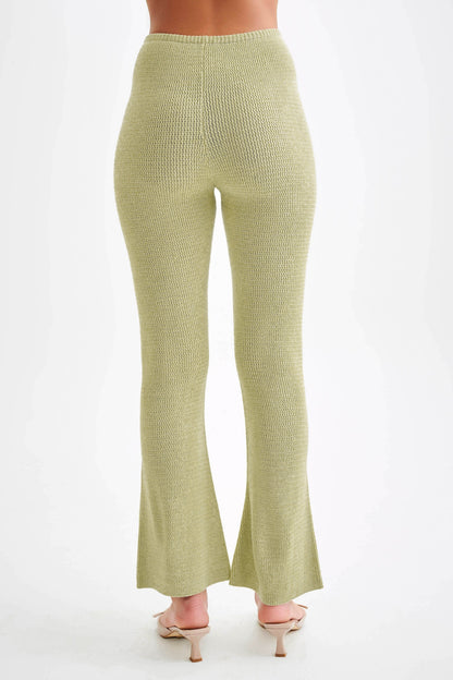 Pantalon en tricot droit Ridley - Vert pastel
