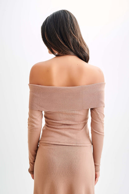 Diedre Haut en Tricot Boutonné à Manches Décolletées - Pécane