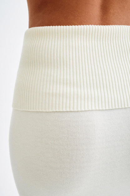 Jupe Maxi Tricotée Karlie avec Taille côtelée - Ivoire