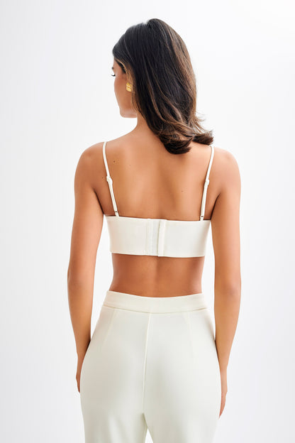 Crop Top de tailleur Perry - Ivoire