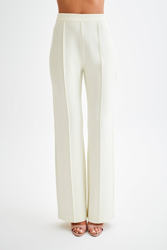 Pantalon large plissé Antonia - Ivoire