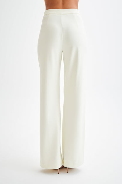 Pantalon large plissé Antonia - Ivoire