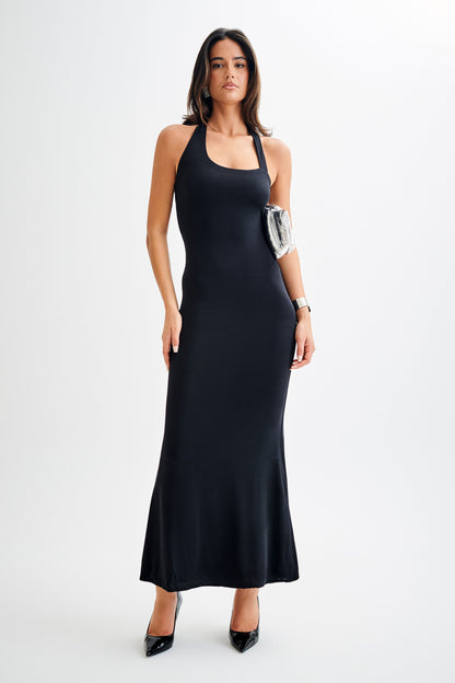 Robe Maxi Asymétrique et Étroite Marianne - Noir