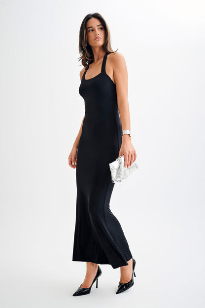 Robe Maxi Asymétrique et Étroite Marianne - Noir