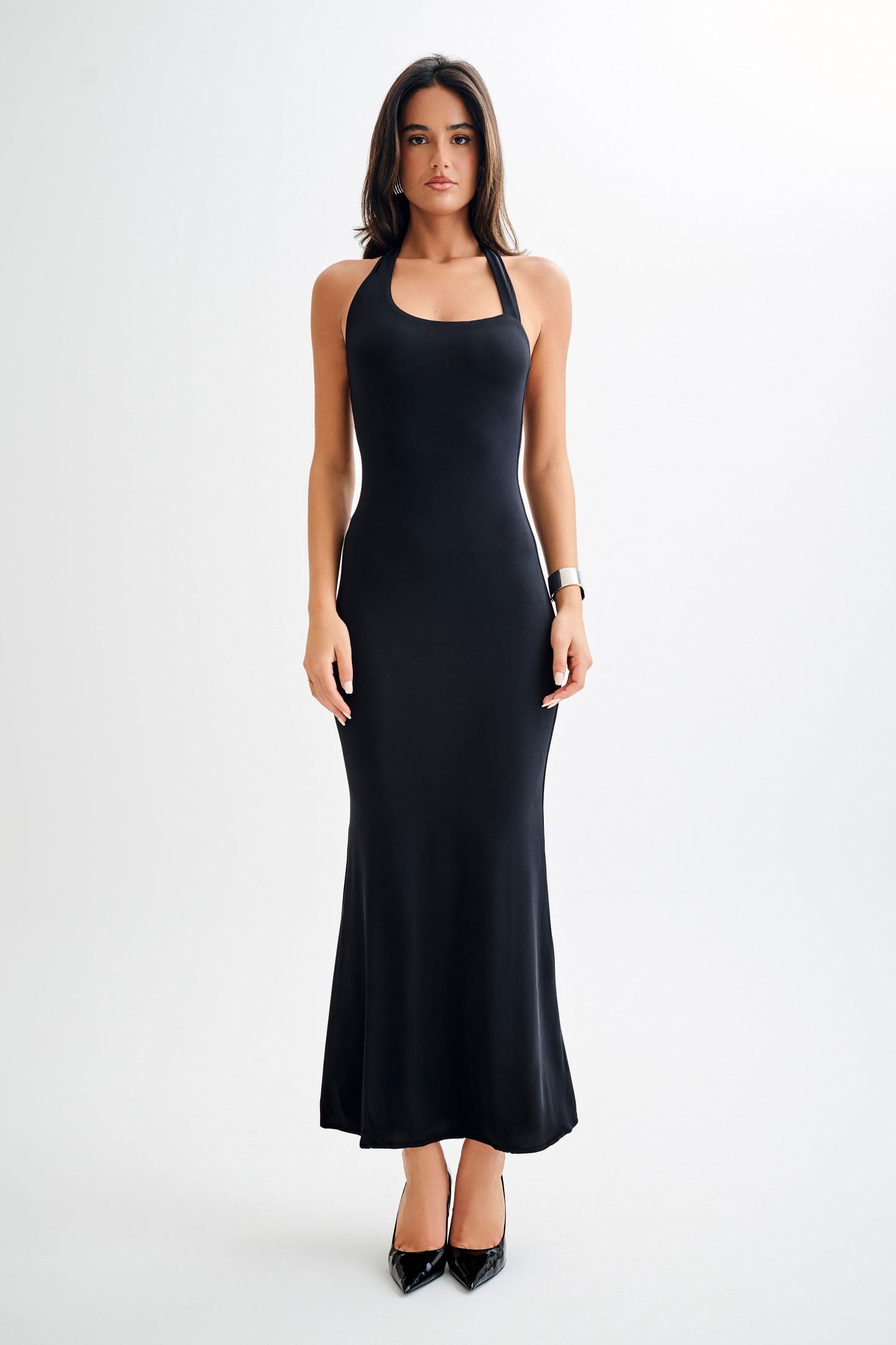 Robe Maxi Asymétrique et Étroite Marianne - Noir