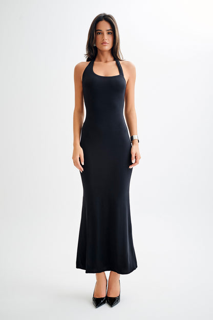 Robe Maxi Asymétrique et Étroite Marianne - Noir