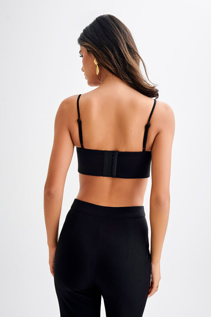 Crop Top de tailleur Perry - Noir