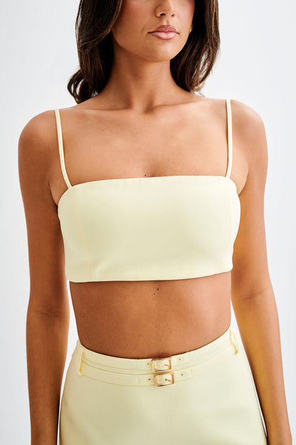 Crop Top de tailleur Perry - Citron Pâle