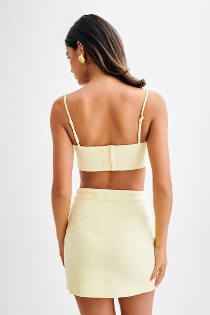 Crop Top de tailleur Perry - Citron Pâle