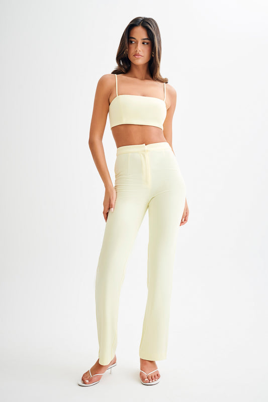 Pantalon droit Allanah Suiting - Citron pastel