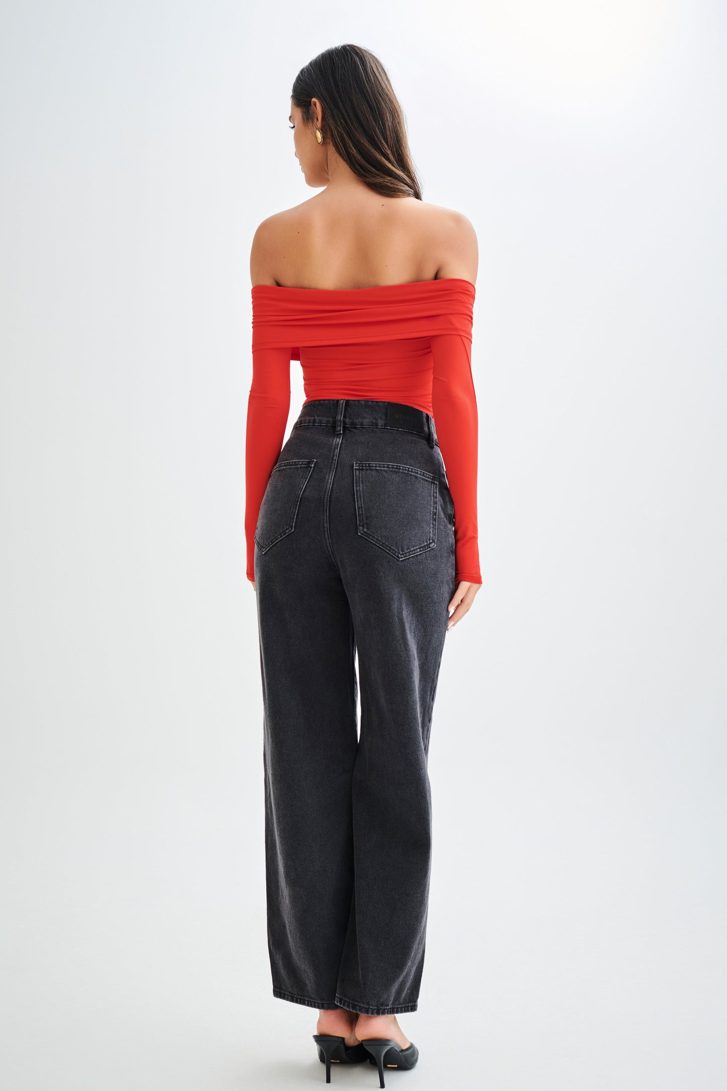 Prue Haut à manches longues à épaules dénudées et à volants - Grenade