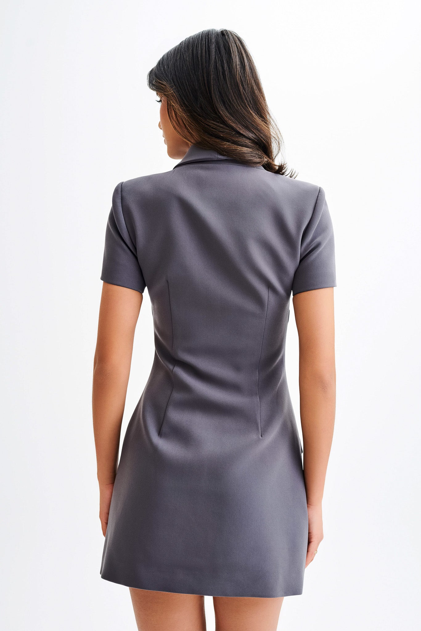 Mini-robe tailleur à col Paolina - Gris anthracite