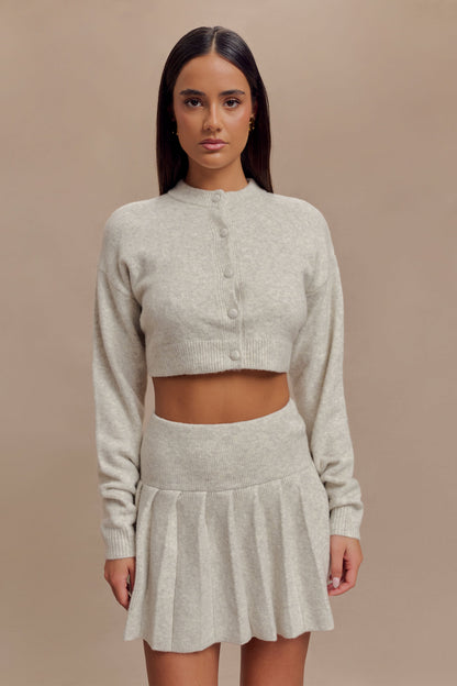 Jupe mini en jersey plissé Dionne - Gris chiné