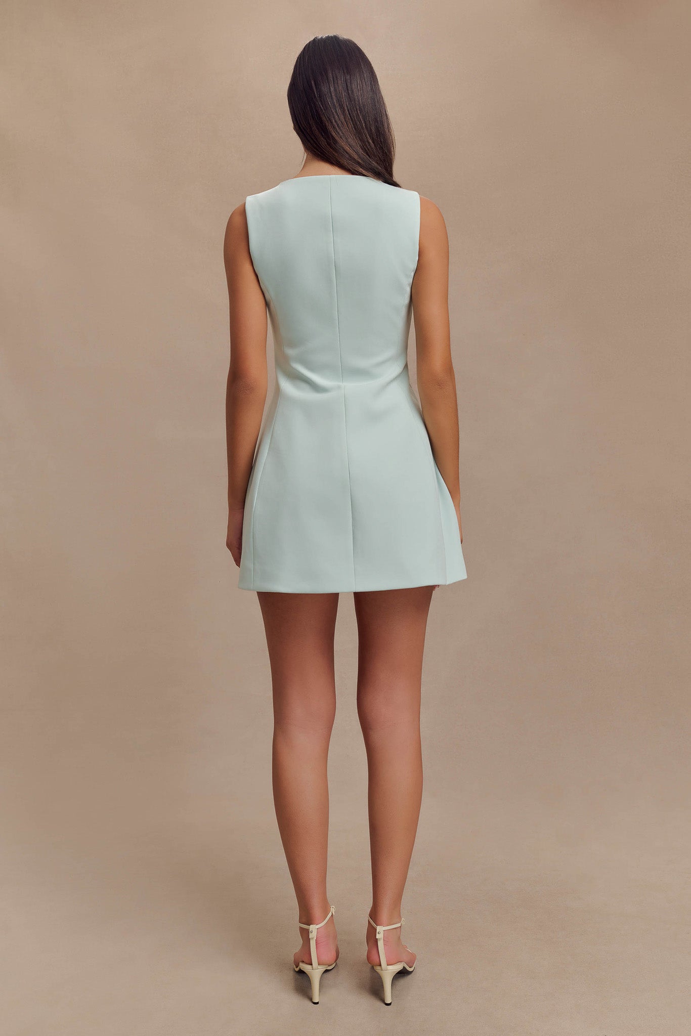 Robe mini en crêpe Lysandre - Bleu glace