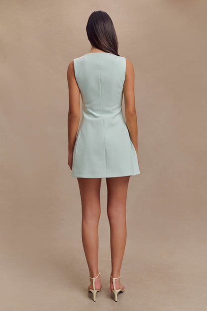 Robe mini en crêpe Lysandre - Bleu glace
