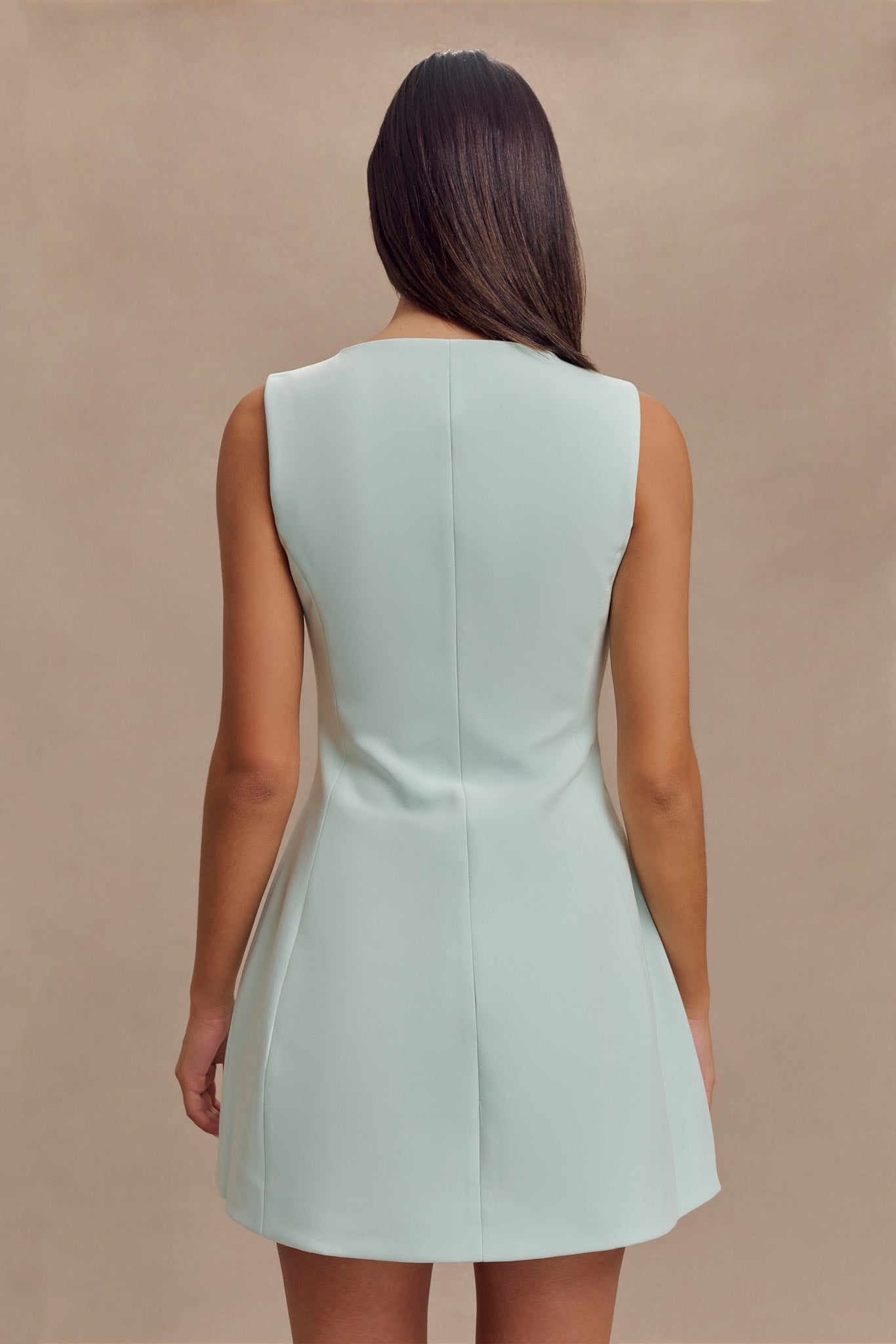 Robe mini en crêpe Lysandre - Bleu glace