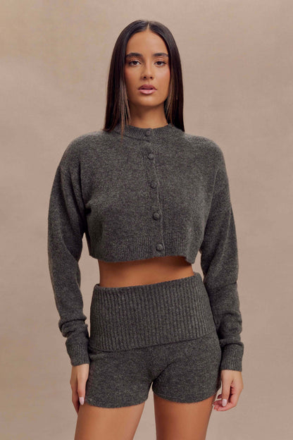 Shorts en Tricot Aubrey - Gris Anthracite