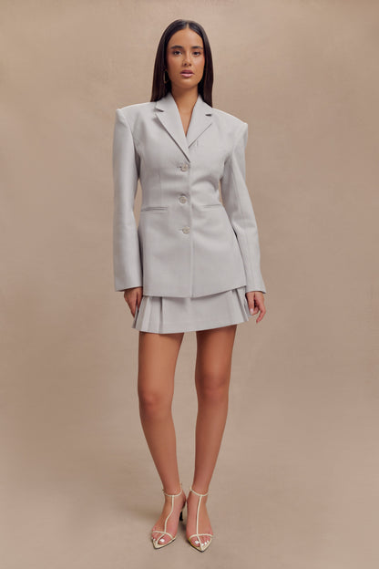 Jupe mini plissée avec boucle Angie - Gris