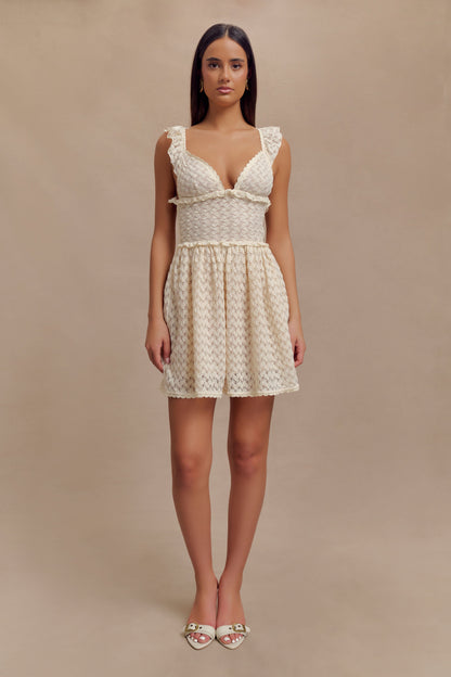 Mini-robe en dentelle Ezra - Ivoire