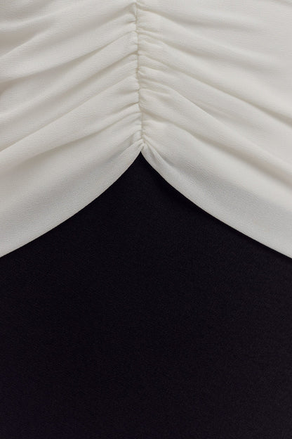 Robe Maxi Contrastée Monique - Noir