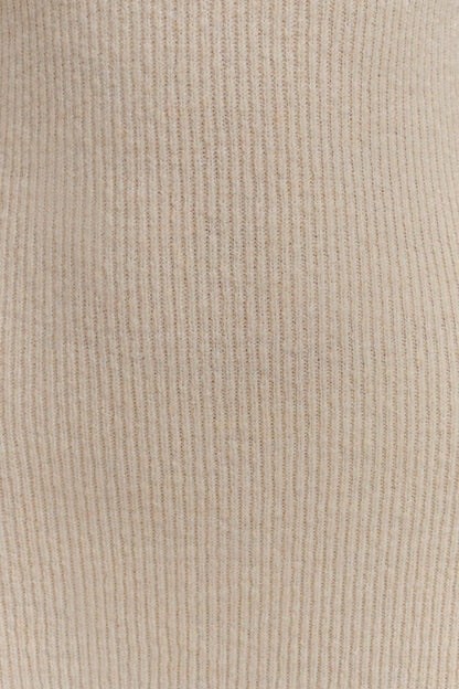 Robe Maxi Tricotée à Manches Décolletées Katherine - Ivoire
