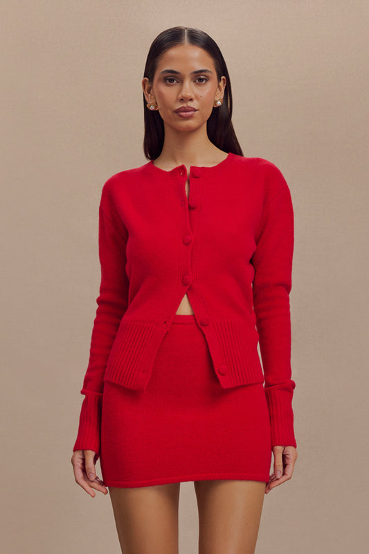 Cardigan en tricot ample Genevieve - Rubis