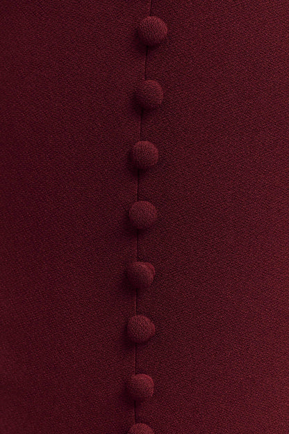 Robe midi en crêpe à col halter Annita - Merlot
