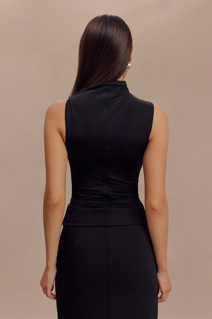 Haut moulant sans manches Hadleigh - Noir