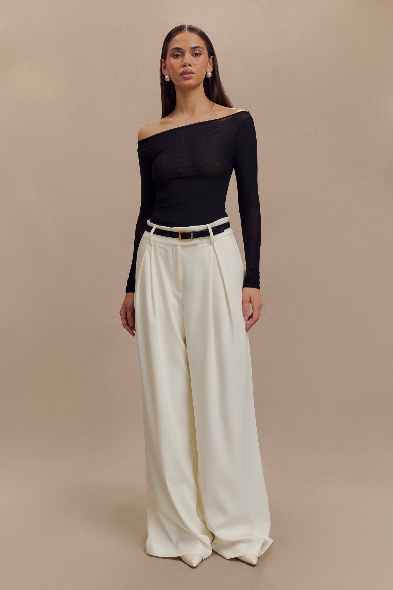 Colette Haut en Maille à Col Rond - Noir