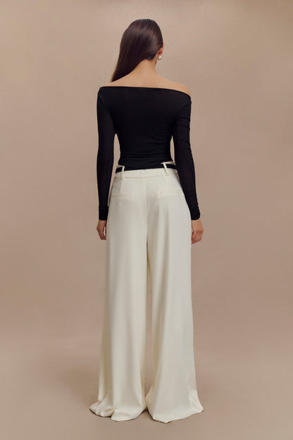 Colette Haut en Maille à Col Rond - Noir