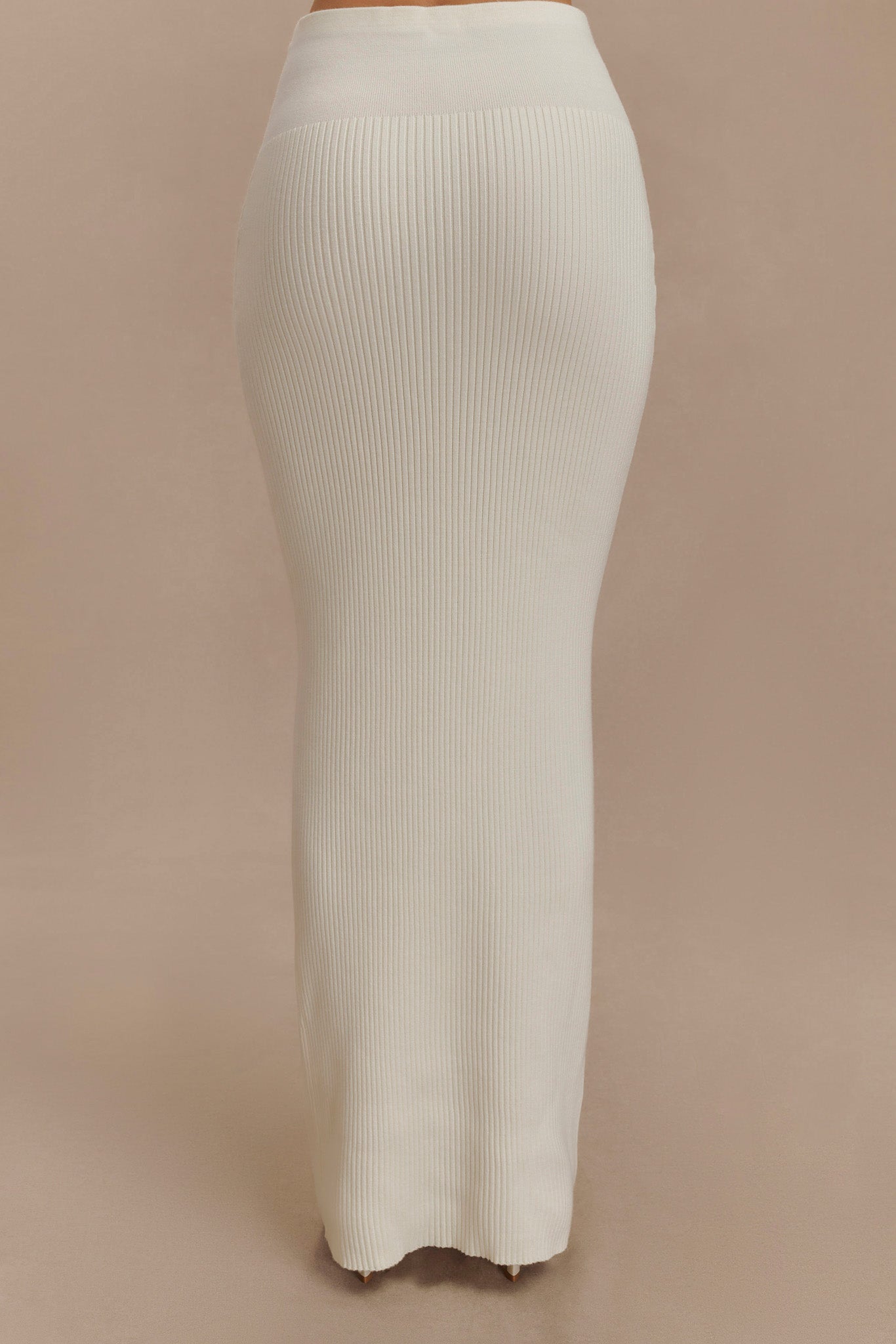 Jupe Maxi Tricot à Faille Mathilde - Ivoire