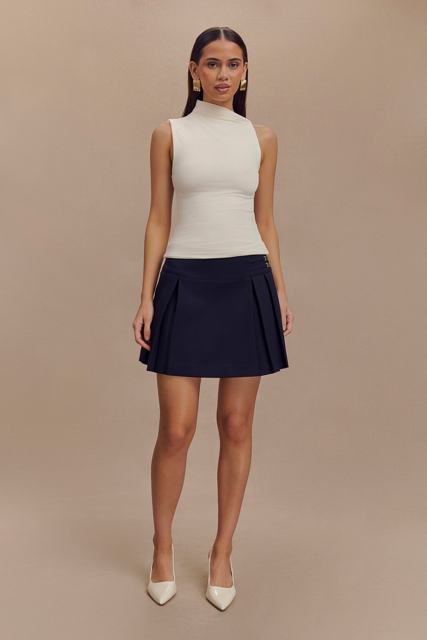 Haut moulant sans manches Hadleigh - Ivoire