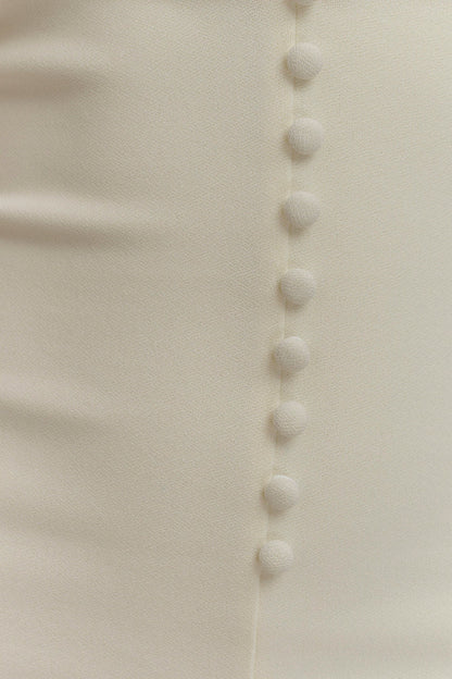 Robe midi en crêpe à col halter Annita - Ivoire