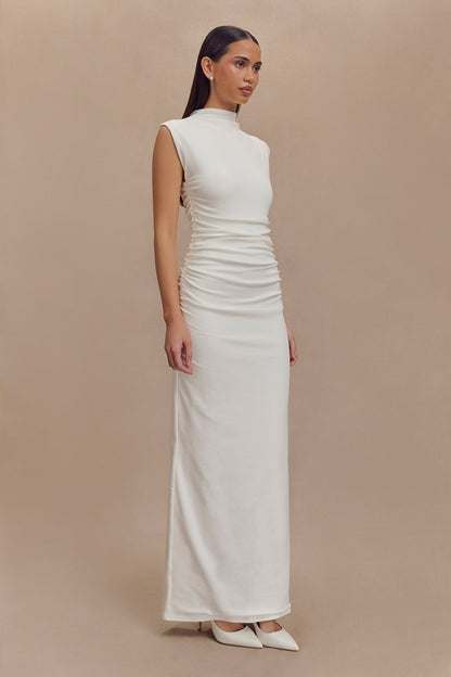 Robe Maxi Sans Manches à Col Haut Elliot - Blanc
