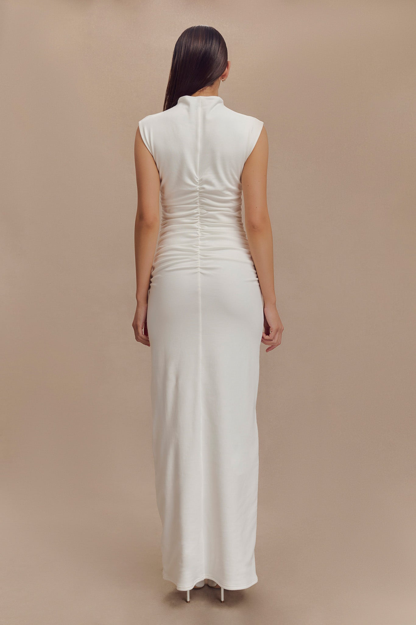 Robe Maxi Sans Manches à Col Haut Elliot - Blanc