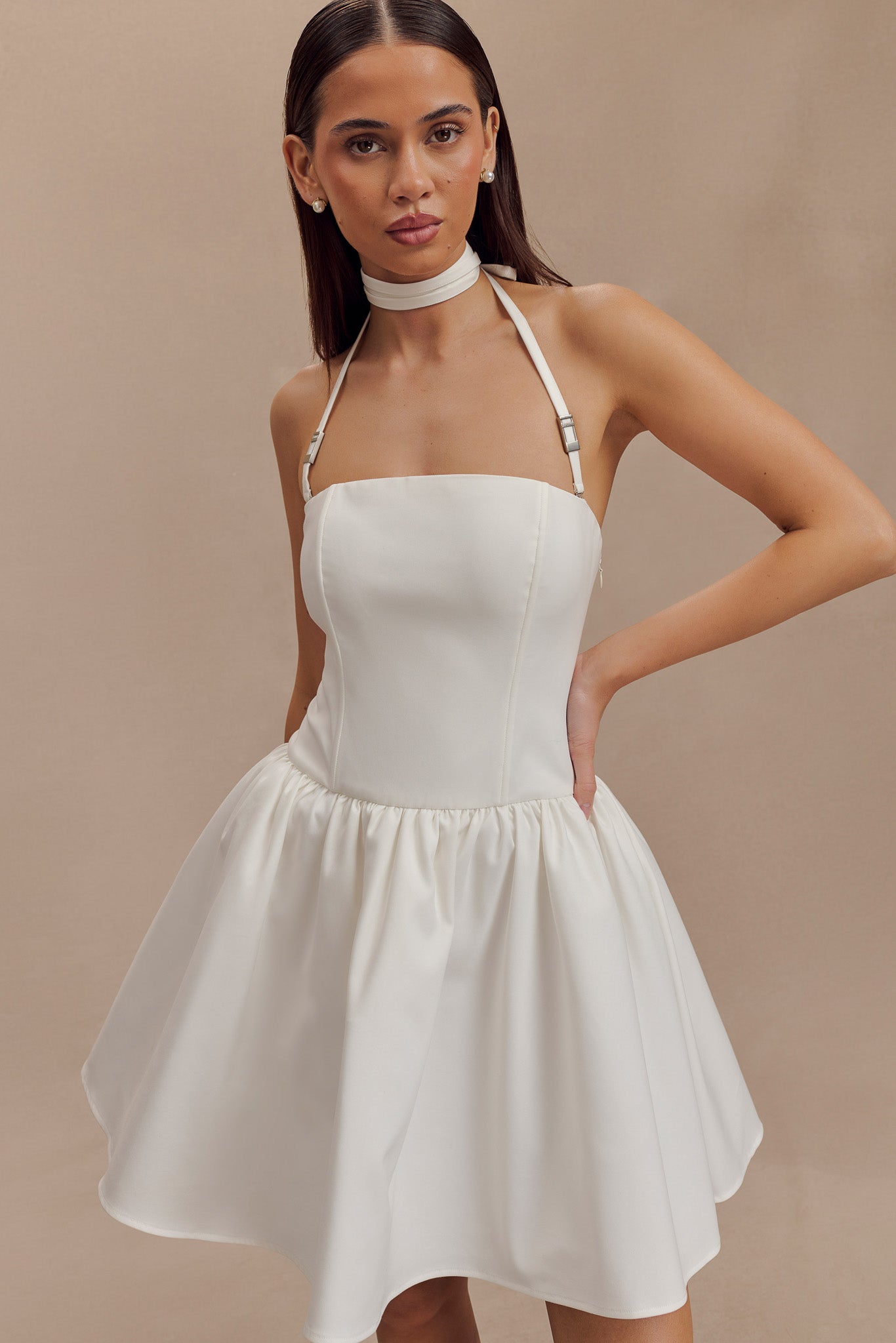 Mini-robe à bretelles Ruby - Blanc