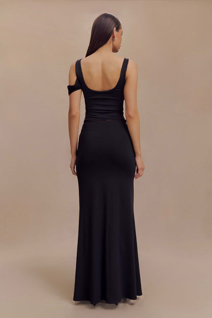 Jupe Maxi Jules en Nylon et Maille Recyclées - Noir