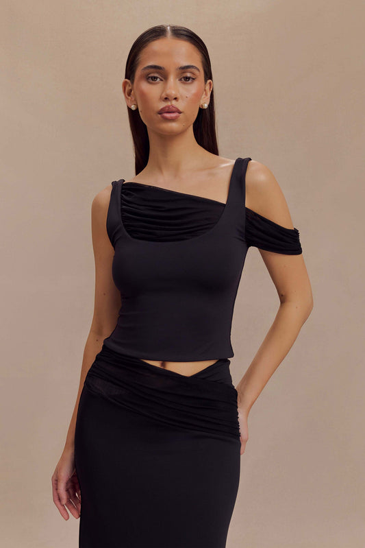 Top sans manches en nylon et maille recyclés Jules - Noir