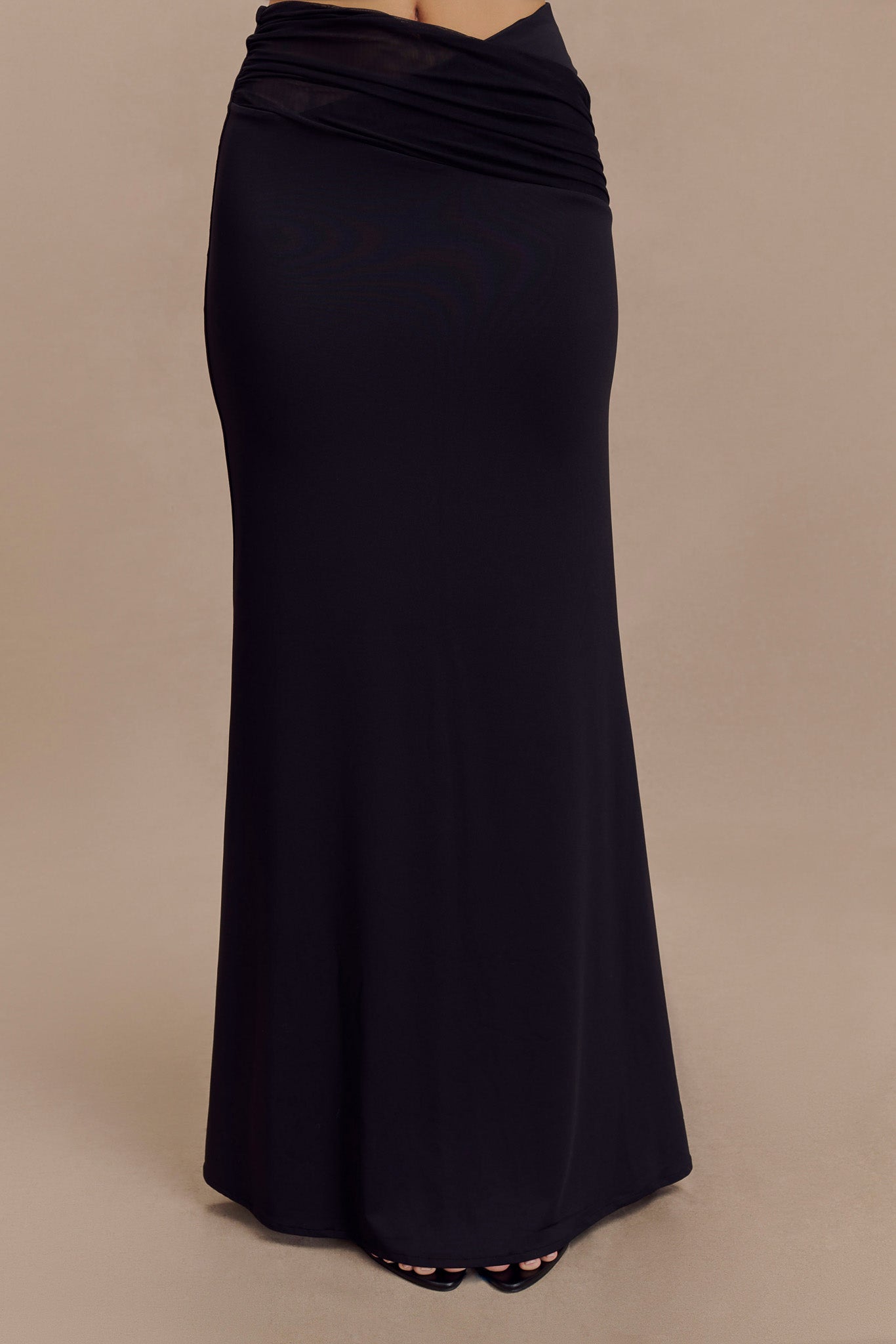 Jupe Maxi Jules en Nylon et Maille Recyclées - Noir
