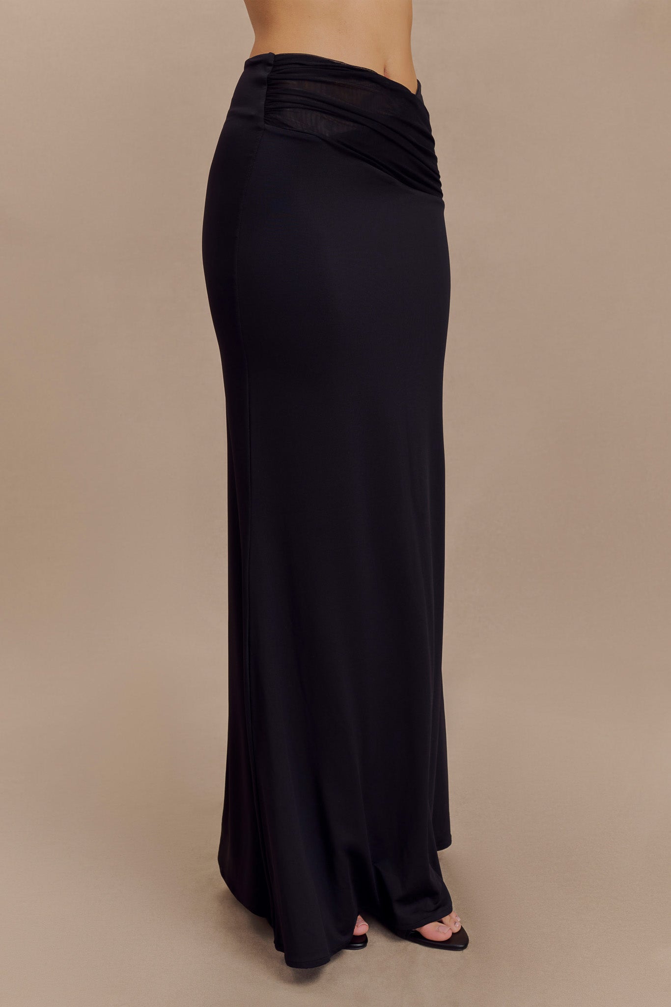 Jupe Maxi Jules en Nylon et Maille Recyclées - Noir