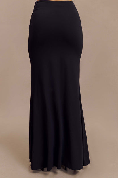 Jupe Maxi Jules en Nylon et Maille Recyclées - Noir