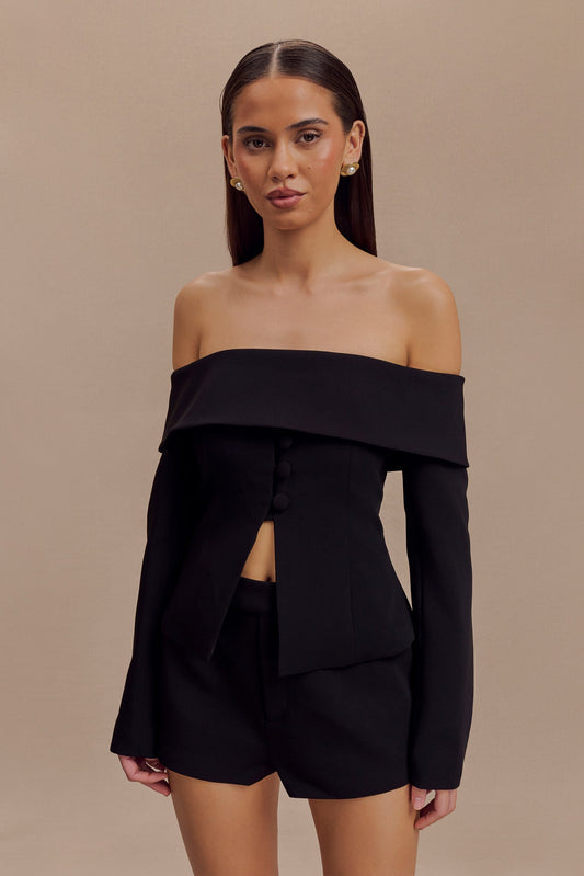 Veste décolletée épaules nues Celene - Noir